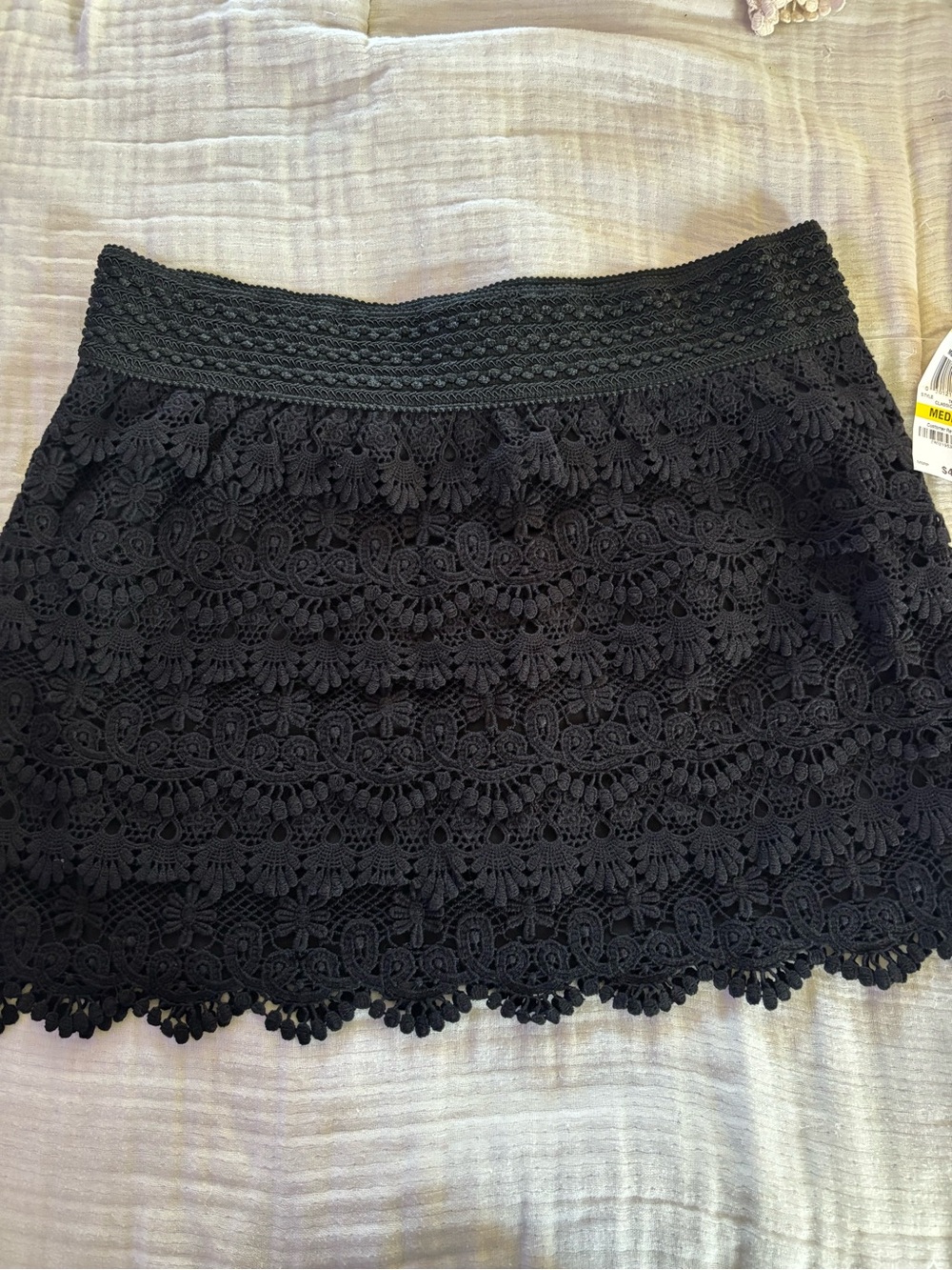 American Rag Black Crochet Mini Skirt